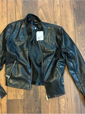 NWT Forever 21 Black Faux Leather Moto Jacket